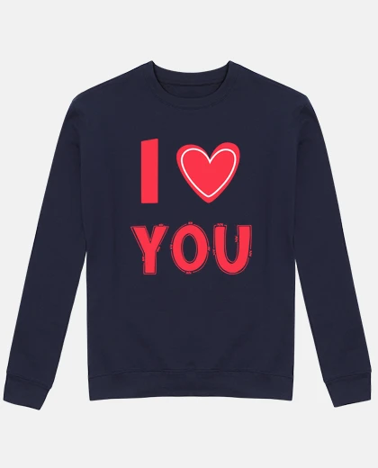 Hoodie i love you red and white heart