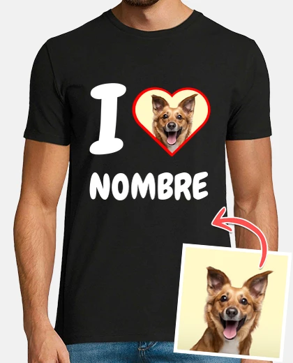 i love you t-shirt with customizable photo text