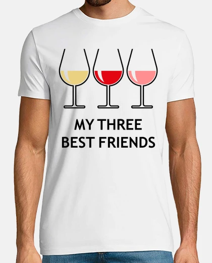 T-shirt i miei tre migliori friends - wine bul 