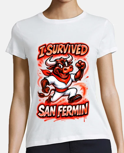 T-shirt I survived the San Fermin Pamplona bull