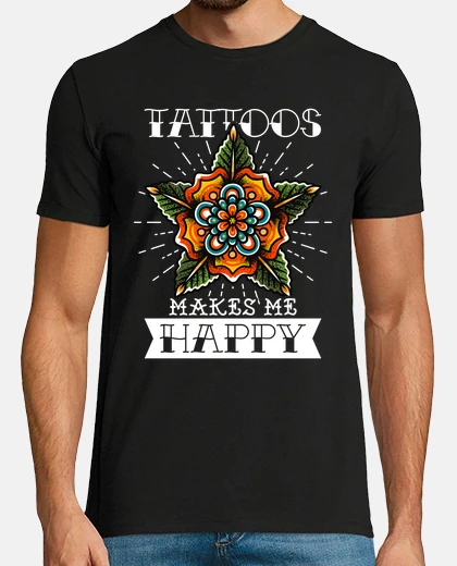 T-shirt i tatuaggi mi rendono felice tatuaggi tattoo fiore arte tribale tatuatore