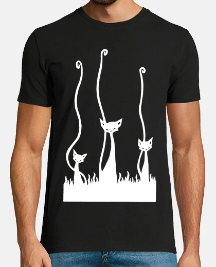 T-shirt i tre gatti bianchi
