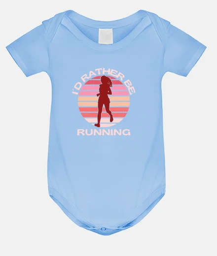 Children's i would rather be running pink runner