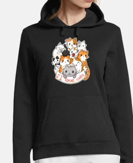 i love cats - chibi cute t-shirt