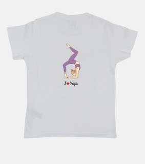 I love Yoga - Camiseta de niño o niña practicante de yoga manga corta