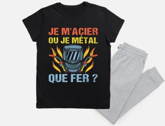 Tee shirt best sale bleu metal