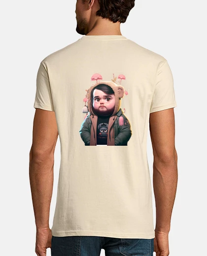 Camiseta ibai llanos twitch, Hombre, manga corta, crema, calidad extra