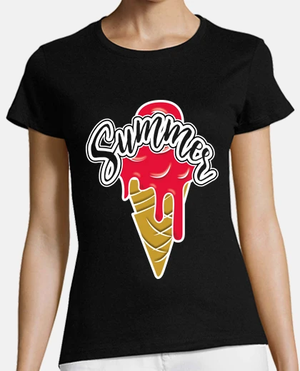 Playera ice cream waffle red summer byn 2