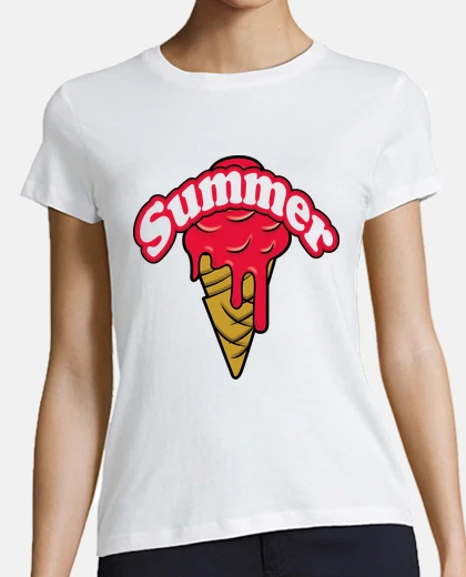 Playera ice cream waffle red summer ny red