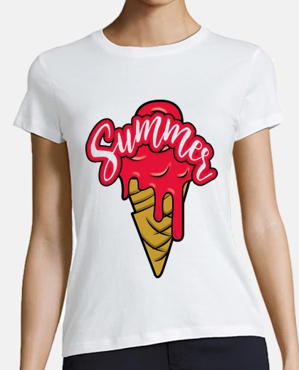 Playera ice cream waffle red summer ny red 2