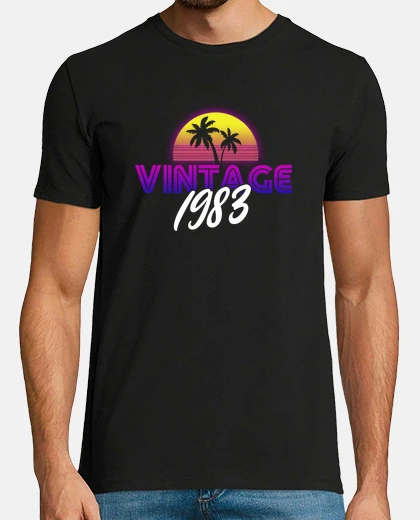 T-shirt idea regalo di compleanno vintage 1983 retrowave