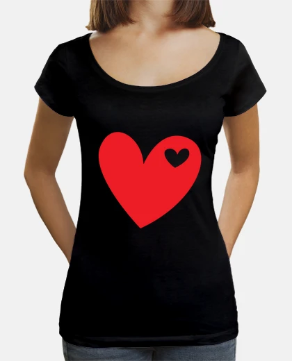 T-shirt idea regalo doppio cuore rosso