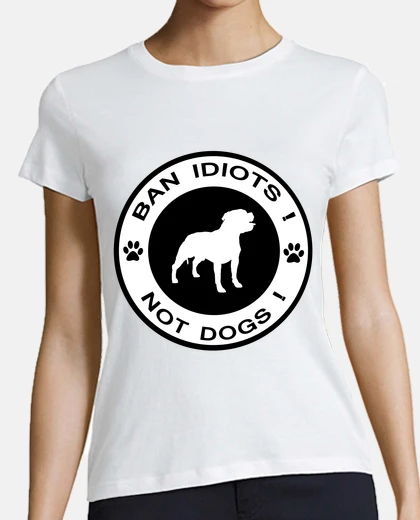 T-shirt idiots divieto not dogs