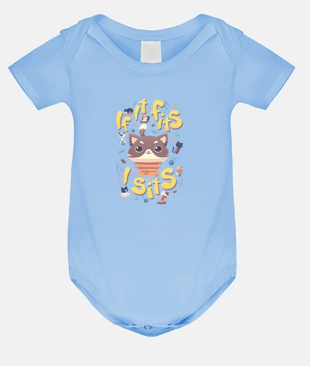 Kids if it fits, i sits meme cats baby bodysuit