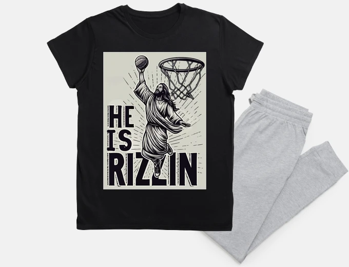 Pyjama il est rizzin drôle basket-ball Jésus