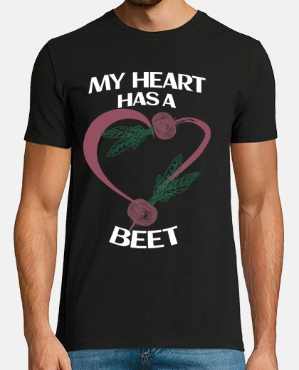 T-shirt il mio cuore ha una t-shirt di design barbabietola da uomo