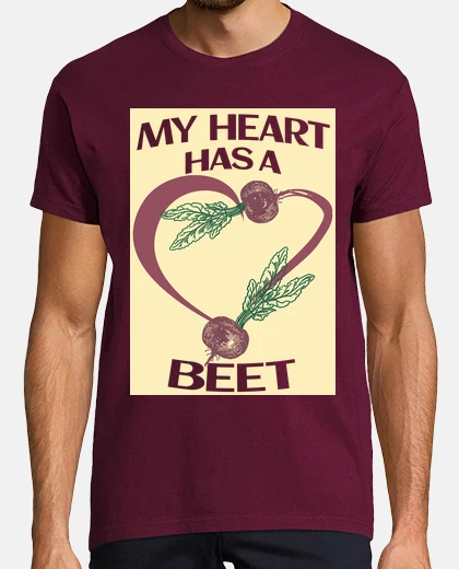 T-shirt il mio cuore ha una t-shirt di design barbabietola da uomo