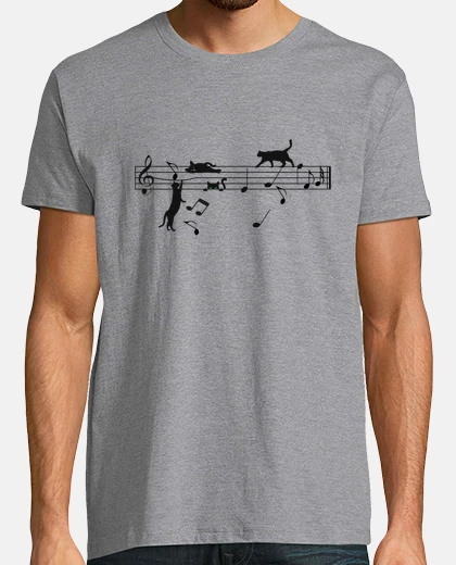 T-shirt il personale delle note segna i gatti m