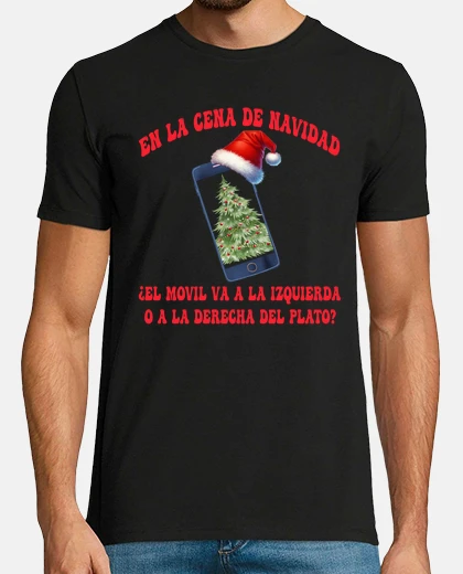 T-shirt il smartphone e la cena natale
