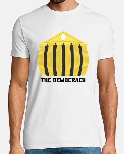 T-shirt il tempio della democrazia giallo antic