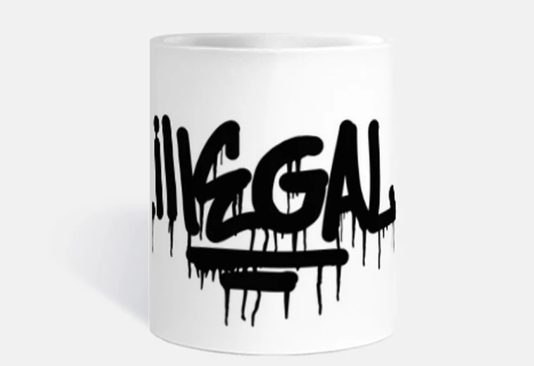 Cup illegal graffiti