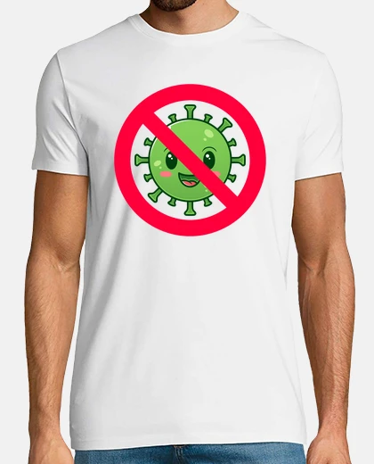 T-shirt illustrazione del logo divieto di coronavirus