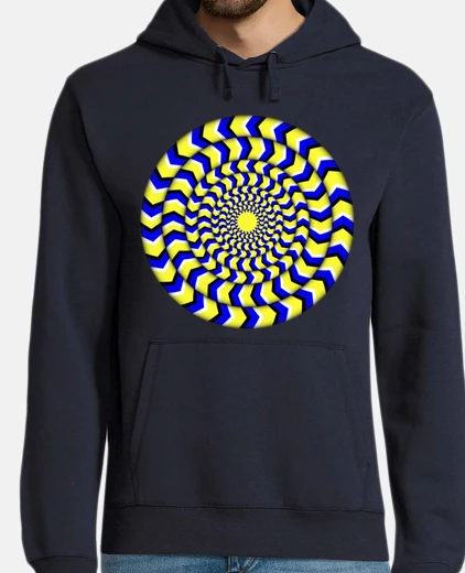 Sudadera ilusión óptica círculos amarillos y azules de compras