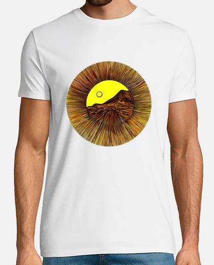 Camiseta Ilustración sol con volcán teide