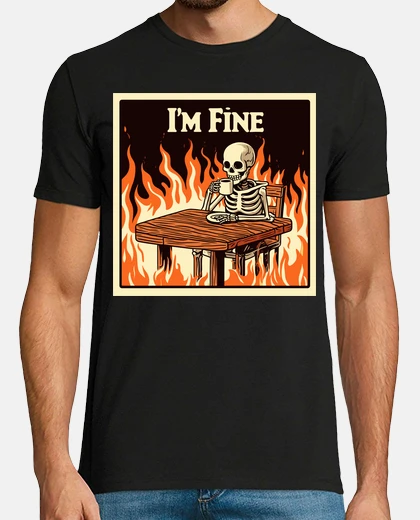 T-shirt im fine everything is fine i drink coff