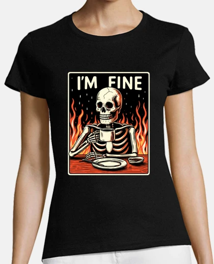 Playera im fine i drink coffee