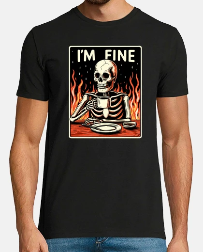T-shirt Im fine i drink coffee