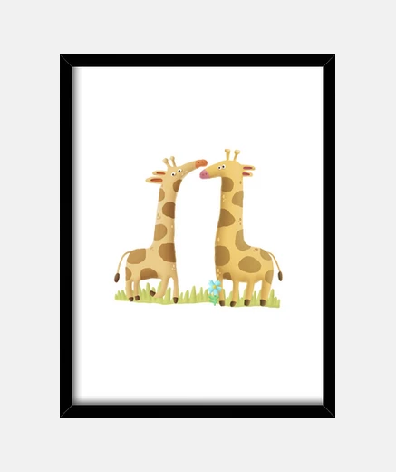 Cadre image animaux chambre girafe enfants