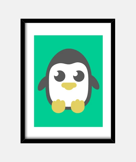 Cadre image verticale pingouin