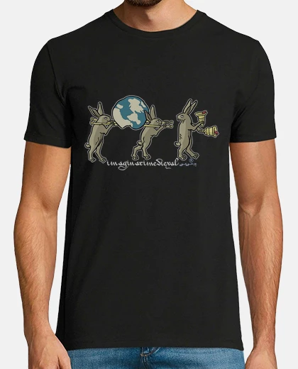 Tee-shirt imagination médiévale - les lapins et le monde