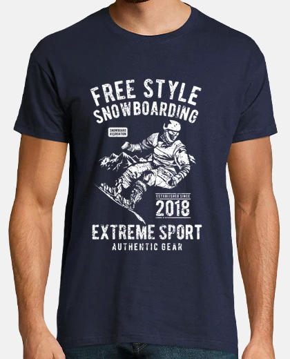 T-shirt imbarco sulla snow stile libero