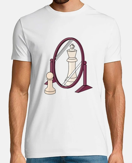 T-shirt immagine del re del pedone degli scacch