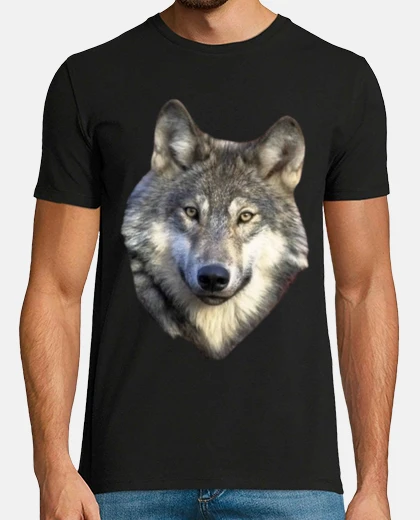 T-shirt immagine fotografica realistica del lupo
