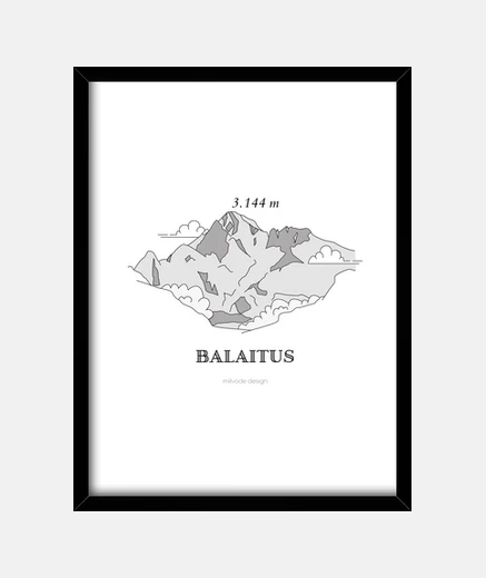 Quadro immagine verticale disegno del montagna balaito