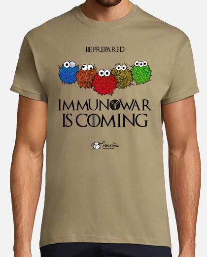 Tee-shirt immunowar est à coming (fond clair)
