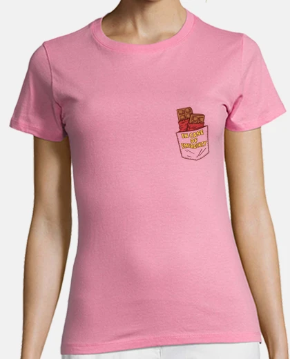 T-shirt in case of emergency cocoa, in the pocket, humorous.
