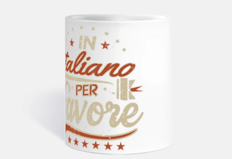 Tazza in italiano per favore fun regalo per i
