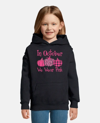 Kids in october we wear pink pumpkin breast