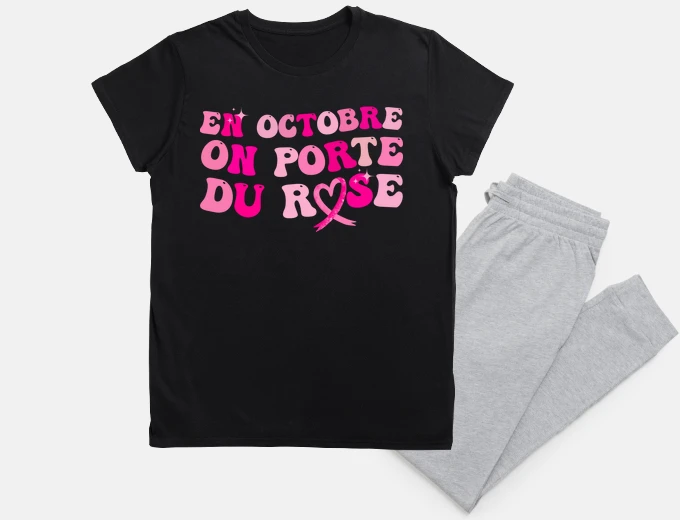 Pyjama in October we wear pink solidarity