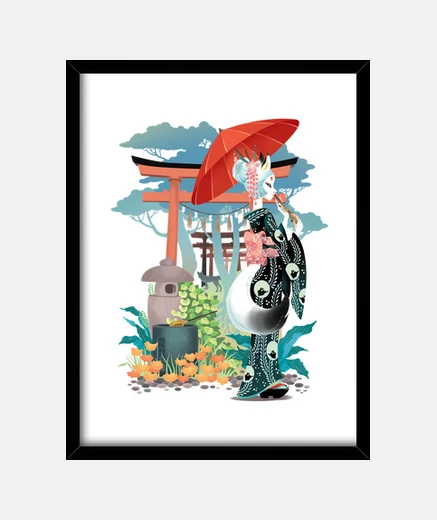 Framed inari kitsune