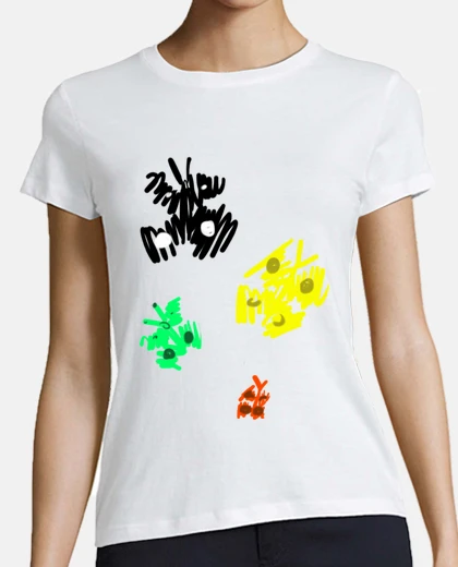 T-shirt incazzato farfalle. donna, stile baseball, bianca e rosso