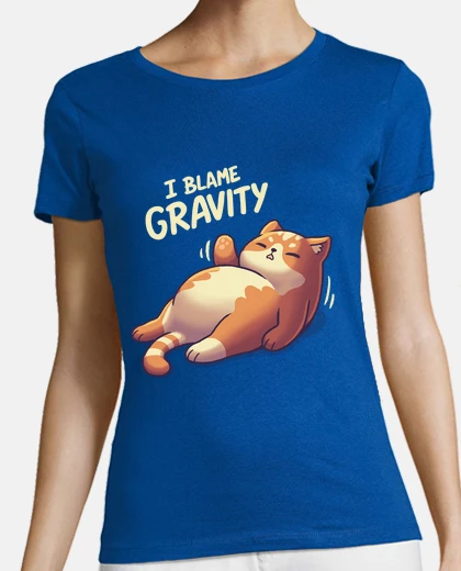T-shirt incolpo gravità paffuto gatto pigro