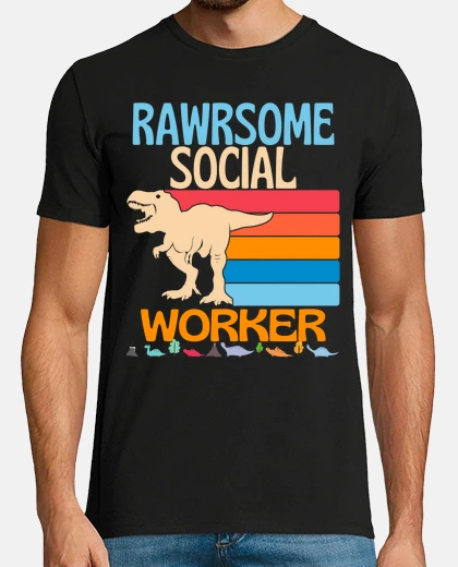 Camiseta increíble trabajador social dinosaurio 