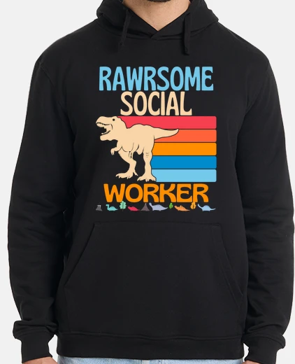 Sudadera increíble trabajador social dinosaurio 