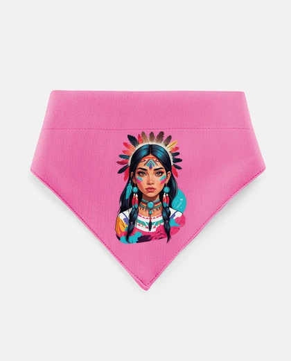 Mascotas indian very beautiful tribe with feathers beauty doggie grace girl