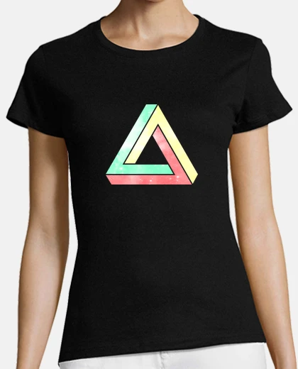 T-shirt Infinite penrose triangle - green / yellow / red